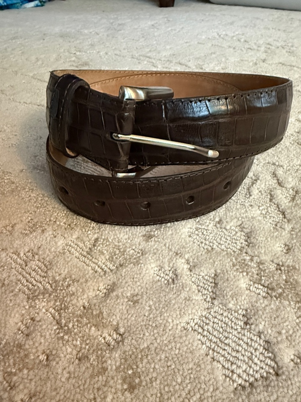 Peter Millar Genuine Crocodile belt- 38